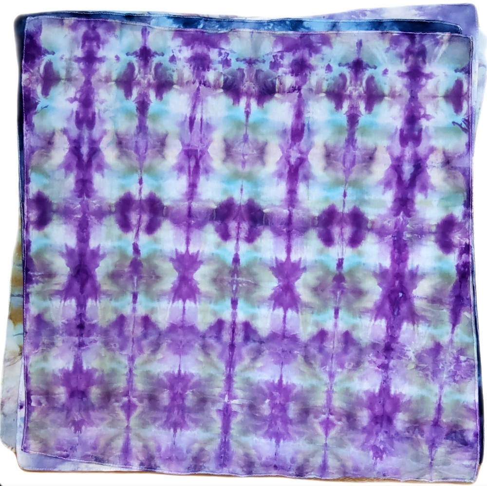 Ice-Dyed Purple Tie Dyed Bandana UNISEX Dog Bandana Neck Scarf Headwrap 22x22